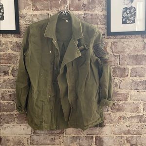 Free People embroidered military jacket